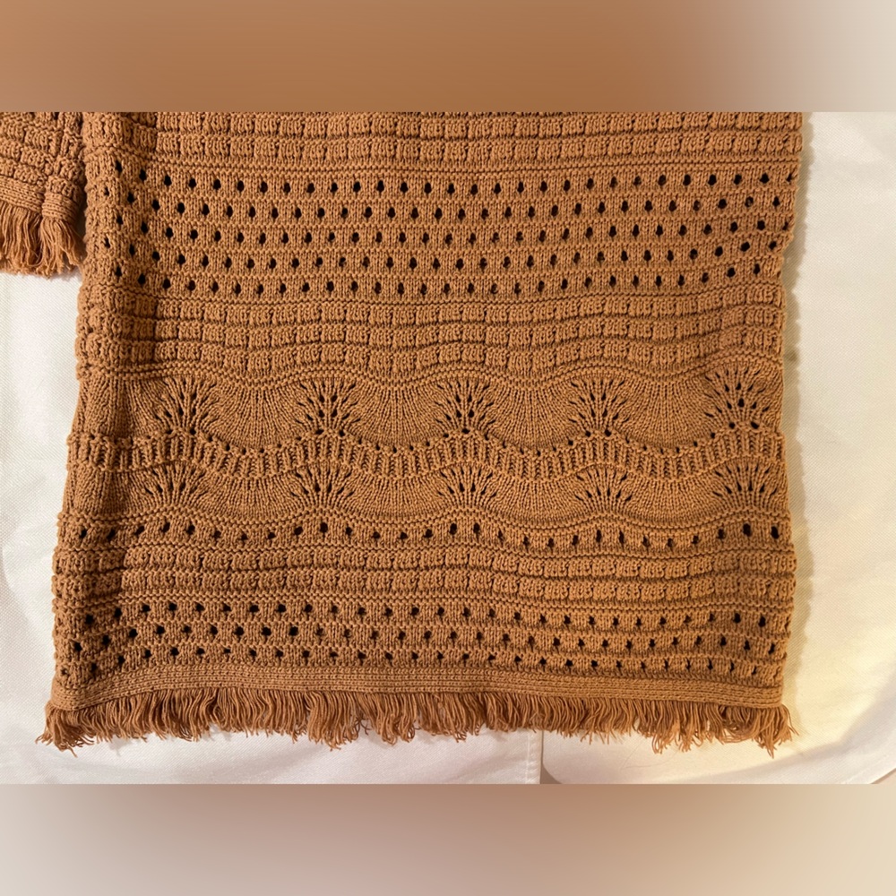 House of Harlow 1960 Crocheted Midi Skirt & Tank Set in Camel - Picture 4 of 15